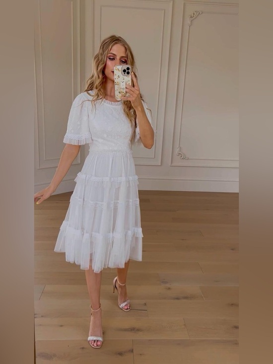 JessaKae Dresses & Skirts - JessaKae White Tiered Lace Dress
